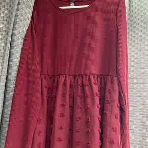 Maternity belted Swiss dot dress